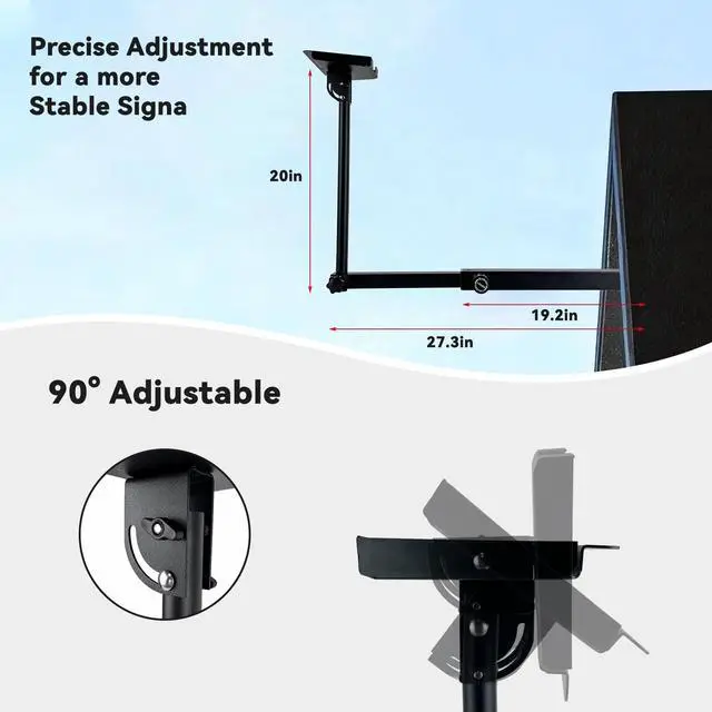 Alt view image 2 of 7 - Adjustable Starlink Wall Mount Kit for Standard 4/4X Gen3 with Pipe Adapter | Heavy-duty long wall mount kit,adjustable bracket with Gen3 pipe adapter,Weatherproof for Concrete/Wood Walls