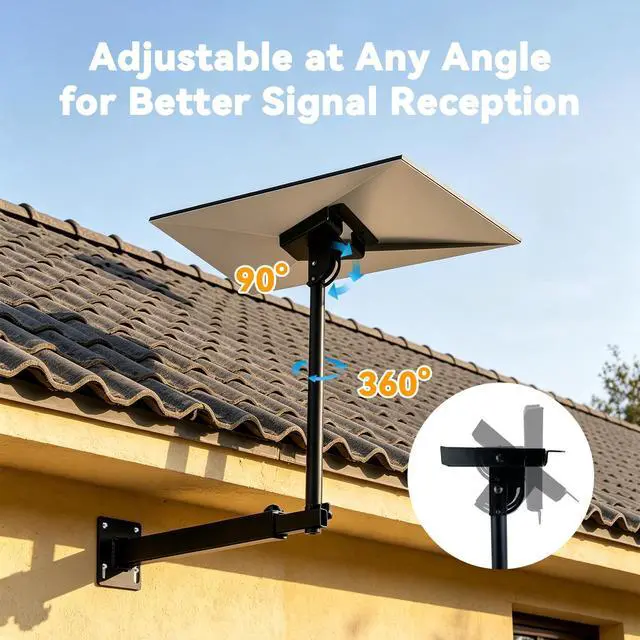 Alt view image 3 of 7 - Adjustable Starlink Wall Mount Kit for Standard 4/4X Gen3 with Pipe Adapter | Heavy-duty long wall mount kit,adjustable bracket with Gen3 pipe adapter,Weatherproof for Concrete/Wood Walls