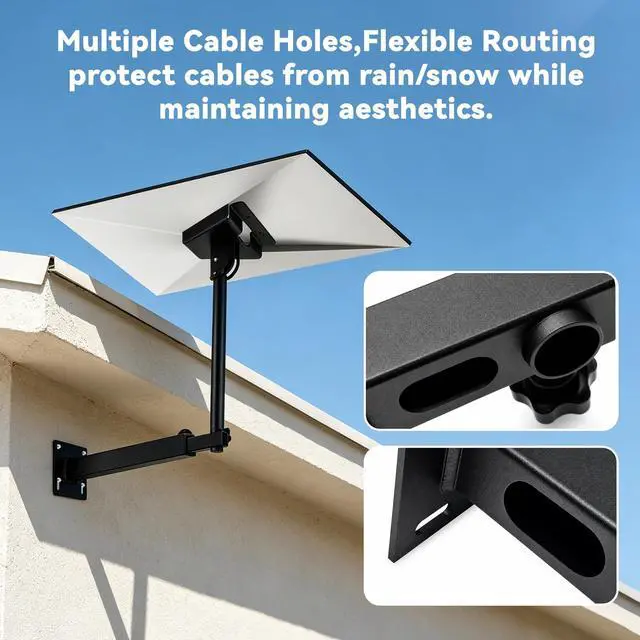 Alt view image 5 of 7 - Adjustable Starlink Wall Mount Kit for Standard 4/4X Gen3 with Pipe Adapter | Heavy-duty long wall mount kit,adjustable bracket with Gen3 pipe adapter,Weatherproof for Concrete/Wood Walls