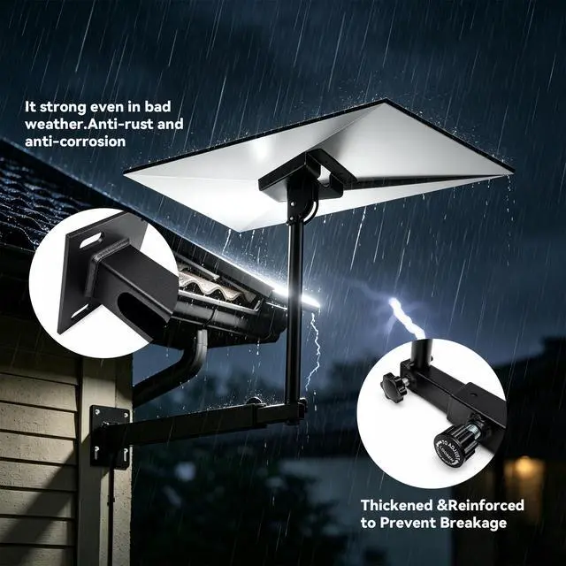 Alt view image 4 of 7 - Adjustable Starlink Wall Mount Kit for Standard 4/4X Gen3 with Pipe Adapter | Heavy-duty long wall mount kit,adjustable bracket with Gen3 pipe adapter,Weatherproof for Concrete/Wood Walls