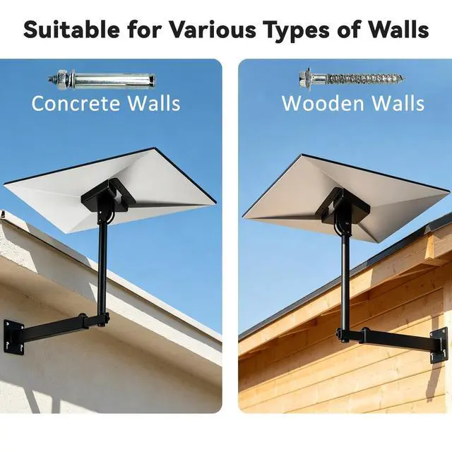 Alt view image 7 of 7 - Adjustable Starlink Wall Mount Kit for Standard 4/4X Gen3 with Pipe Adapter | Heavy-duty long wall mount kit,adjustable bracket with Gen3 pipe adapter,Weatherproof for Concrete/Wood Walls