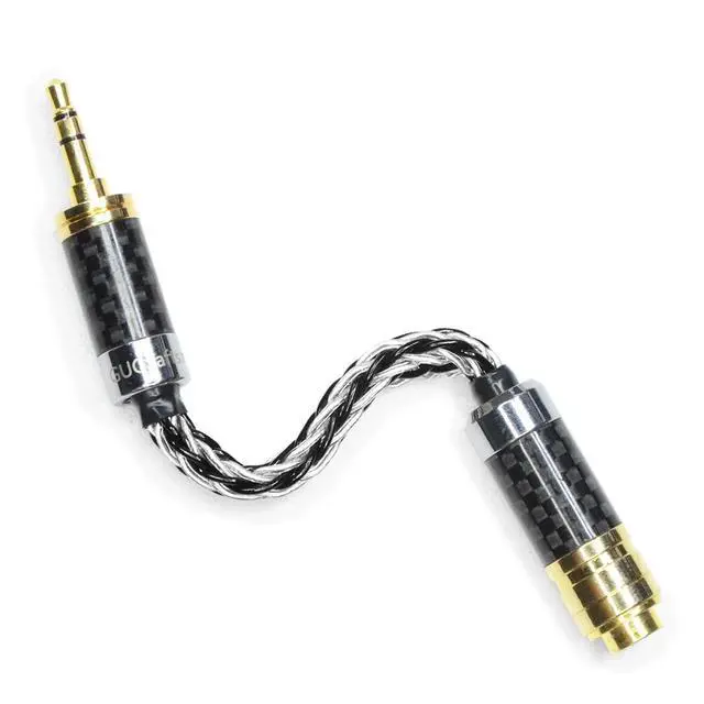 Alt view image 2 of 7 - 3.5mm Stereo Male to 4.4mm Balanced Female Headphone Adapter Cable 7N Single Crystal Copper/Silver Headphone Jack Convert Cable