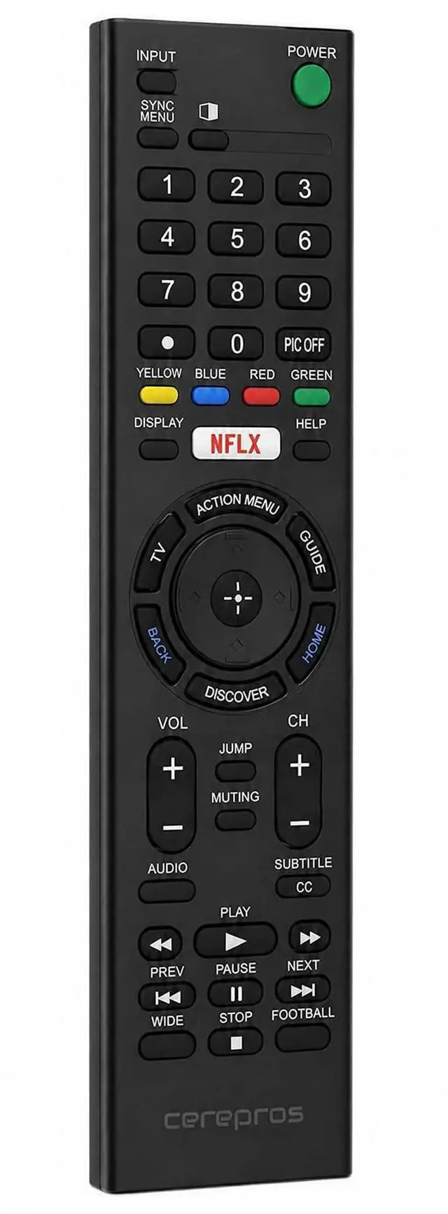 Main image of Replacement TV Remote Control for Sony KDL-40W600B XBR-55X850D KDL-48W600B XBR-65X850D XBR-65X900E XBR-55X900EXBR-65X900F TV Model Numbers