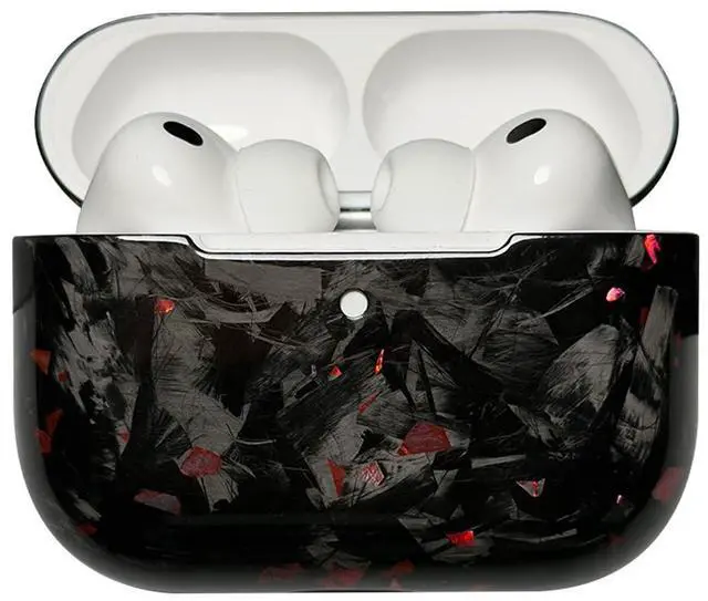Main image of Real Forged Carbon Fiber Case for AirPods Pro 3 (2025 Release) - Ultra-Thin & Lightweight Hard Shell Protective Cover - Supports MagSafe/Wireless Charging - Glossy Black/Red