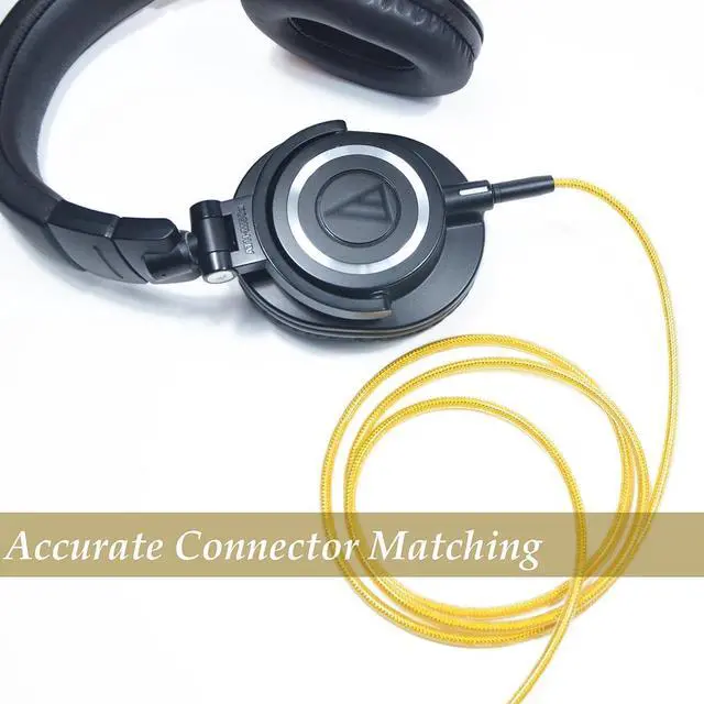 Alt view image 5 of 6 - 6N OFC Silver-Plated with Metal Shielding Layer 4.4mm 3.5mm Headphone Upgrade Cable for Audio Technica ATH-R50x ATH-M50X ATH-M40X ATH-M60XA ATH-M70X ATH-M60X ATH-PRO7X (4.4mm Plug)