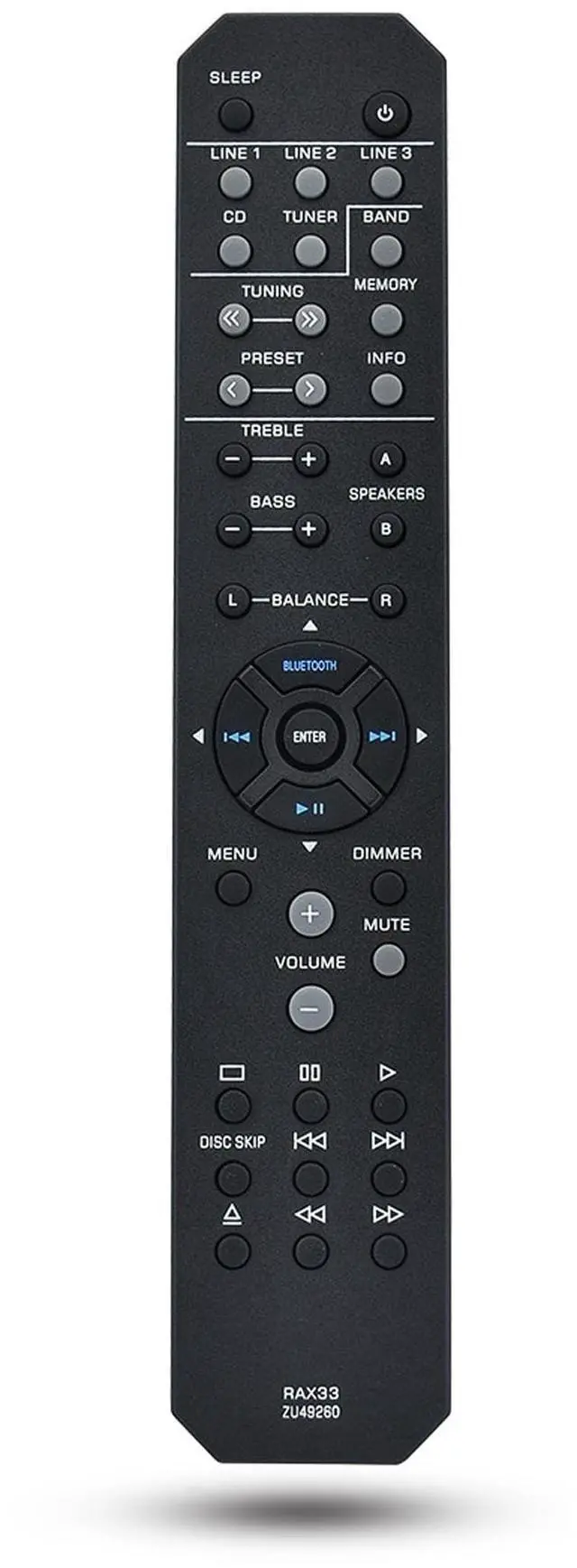 Main image of RAX33 ZU49260 Replacement Remote Control Applicable for Yamaha RS202 RS202BL R-S202 R-S202BL R-S202D RS202D Stereo Receiver