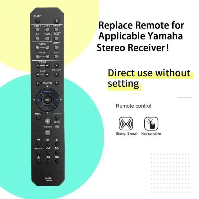 Alt view image 4 of 6 - RAX33 ZU49260 Replacement Remote Control Applicable for Yamaha RS202 RS202BL R-S202 R-S202BL R-S202D RS202D Stereo Receiver