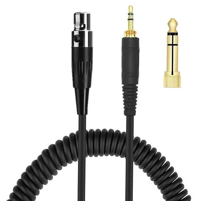 Main image of HD 490 Pro Cable, Mini XLR 4 Pin Female 6.35mm Replacement Spring Cable Extension Cord for Sennheiser HD 490 480 Pro Plus, AKG K371BT, Pioneer HDJ-X10 DJ, Beyerdynamic DT177x GO Headphones