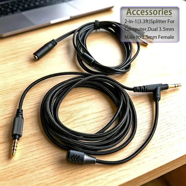 Alt view image 2 of 7 - Boom Gaming Microphone Cable,Over-Ear Headphones Voice Call Recording Cable,Aluminum Alloy Mic,High Purity Oxygen Free Copper Earphone Cord Custom-Designed for Gaming Live Streaming Studio 3.5mm 6.5ft