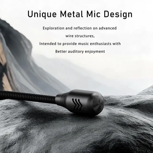 Alt view image 7 of 7 - Boom Gaming Microphone Cable,Over-Ear Headphones Voice Call Recording Cable,Aluminum Alloy Mic,High Purity Oxygen Free Copper Earphone Cord Custom-Designed for Gaming Live Streaming Studio 3.5mm 6.5ft