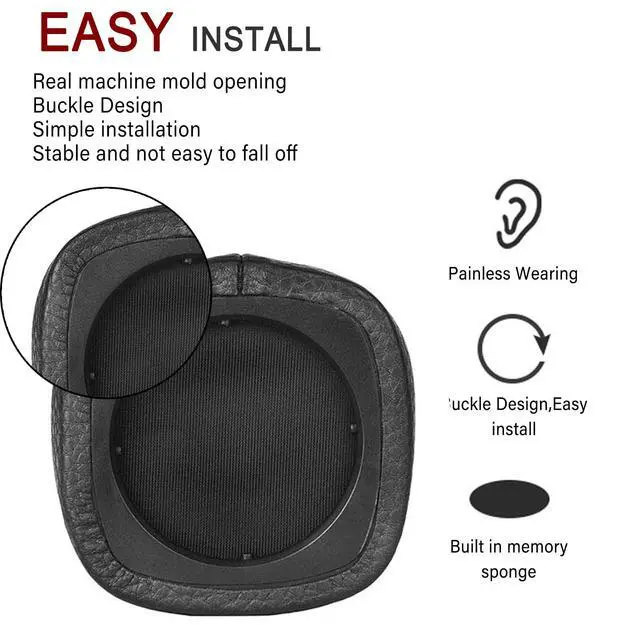 Alt view image 2 of 6 - Major III Earpads Replacement Ear Pads Cushions Muffs Repair Parts Compatible with Marshall Major III 3 Wired/Wireless Bluetooth On-Ear Headphone (Black)