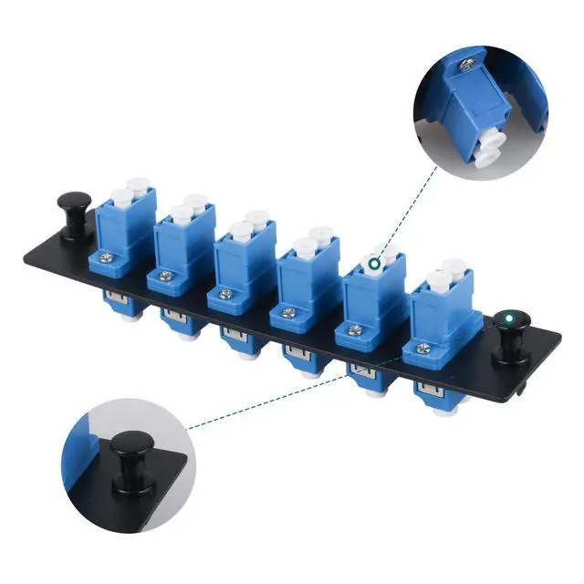 Alt view image 4 of 4 - 1pc 12 Fibers Cores LC OS2/OS1 Compatible Fiber Patch Panel | with 6 Singlemode Duplex LC Adapters, Low Loss, Compatible for 1.25G/10GB OS1 OS2 Networks