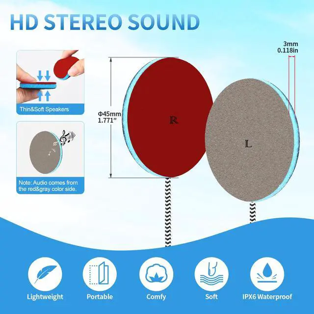 Alt view image 2 of 5 - Ultra Thin 4mm Sleep Pillow Speaker Headphone with Stereo 3.5mm Interface | Headband Headphone Replacement