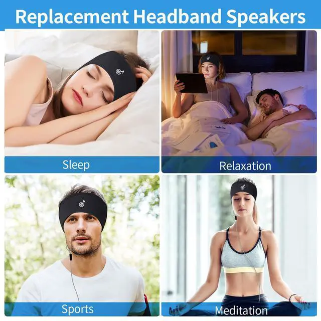 Alt view image 5 of 5 - Ultra Thin 4mm Sleep Pillow Speaker Headphone with Stereo 3.5mm Interface | Headband Headphone Replacement