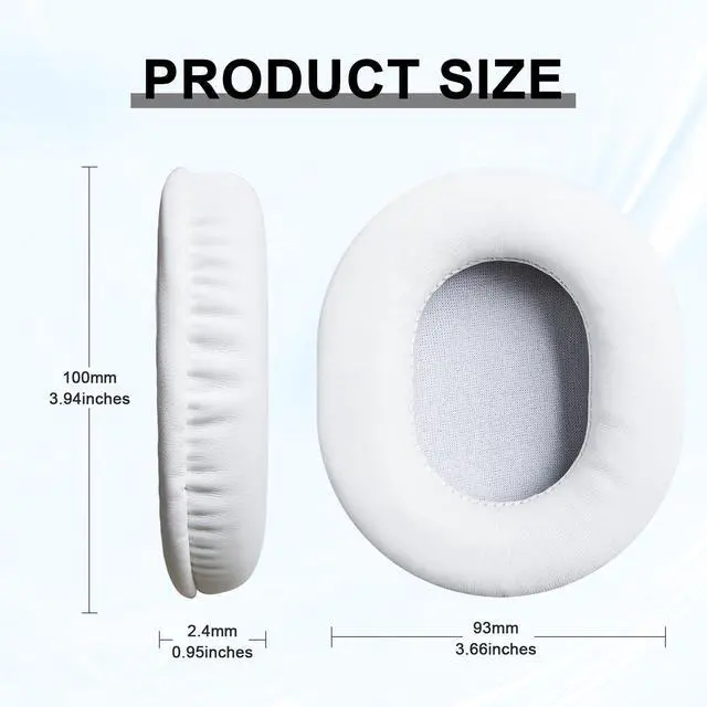 Alt view image 2 of 7 - Replacement Ear Pads for Audio Technica ATH M50X M50XBT M50RD M40X M30X M20X MSR7 SX1 Monitor Headphones, Headset Ear Cushions, Headset Earpads, Ear Cups Cover (White)