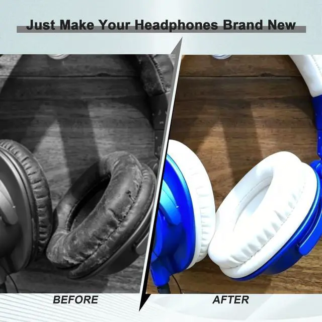 Alt view image 6 of 7 - Replacement Ear Pads for Audio Technica ATH M50X M50XBT M50RD M40X M30X M20X MSR7 SX1 Monitor Headphones, Headset Ear Cushions, Headset Earpads, Ear Cups Cover (White)