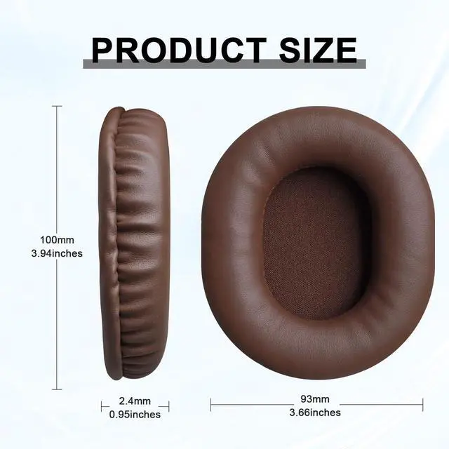 Alt view image 2 of 7 - Replacement Ear Pads for Audio Technica ATH M50X M50XBT M50RD M40X M30X M20X MSR7 SX1 Monitor Headphones, Headset Ear Cushions, Headset Earpads, Ear Cups Cover (Brown)