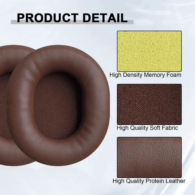Alt view image 4 of 7 - Replacement Ear Pads for Audio Technica ATH M50X M50XBT M50RD M40X M30X M20X MSR7 SX1 Monitor Headphones, Headset Ear Cushions, Headset Earpads, Ear Cups Cover (Brown)