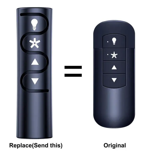 Alt view image 2 of 5 - 99198 Replacement Remote for Hunter Casablanca Ceiling Fan | Compatible Models: K6266-06, K6266-07, K6266-08, Only for Green Receiver (Not for Black/Blue/White Receiver)