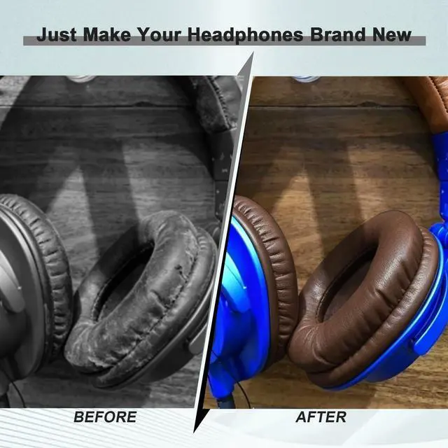Alt view image 6 of 7 - Replacement Ear Pads for Audio Technica ATH M50X M50XBT M50RD M40X M30X M20X MSR7 SX1 Monitor Headphones, Headset Ear Cushions, Headset Earpads, Ear Cups Cover (Brown)