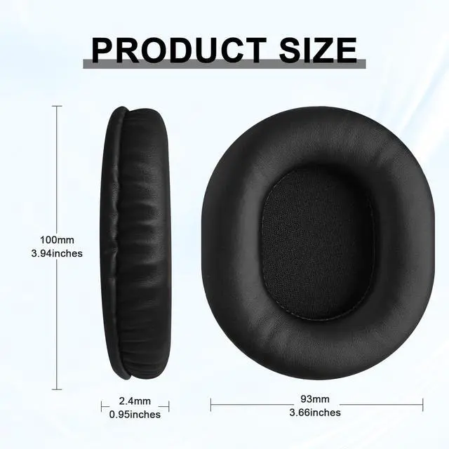 Alt view image 2 of 7 - Replacement Ear Pads for Audio Technica ATH M50X M50XBT M50RD M40X M30X M20X MSR7 SX1 Monitor Headphones, Headset Ear Cushions, Headset Earpads, Ear Cups Cover (Black)