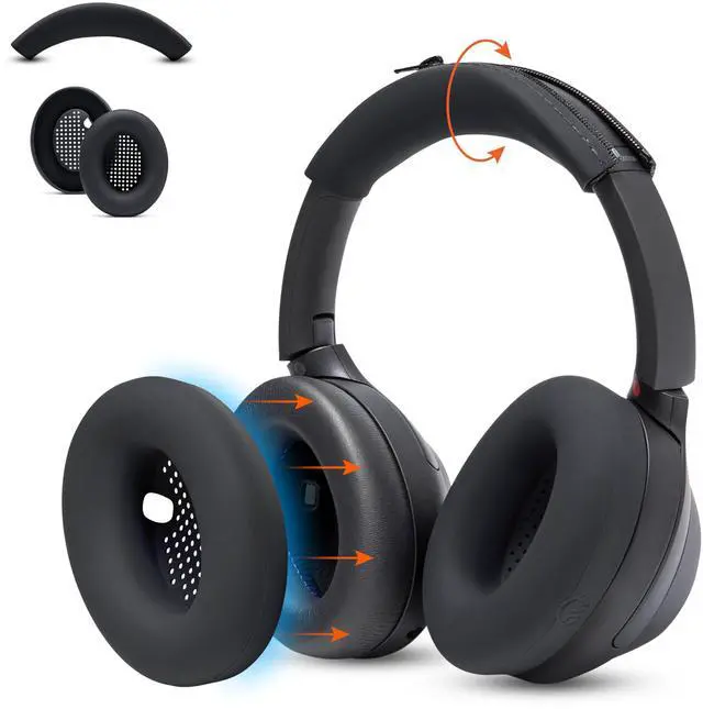 Main image of SweatZ and BandZ Bundle Pack for Sony WH-1000XM4 Headphones | Sweat Covers and Headband Cover | Black