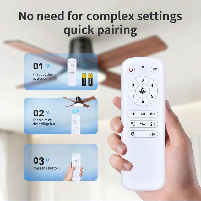 Alt view image 3 of 7 - Remote for Crazypai/Fanbulous HYJ-001B/TY-01/TY-02 Ceiling Fan | Responsive control,for HYJ-001W F-TY65BR-1D01 F-TY65SN-1D01 F-TY65EG-1D01 Y23FSD0045-2801 Y24FSD0003-3801 Y24FSD0003-2801
