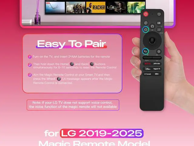 Alt view image 7 of 7 - for LG AI Magic Remote Control, MR25GA Replacement for LG-TV-Remote with AI, Pointer and Voice Function, Compatible with UHD OLED QNED NanoCell Webos 4K 8K Smart TV (2025 Models)