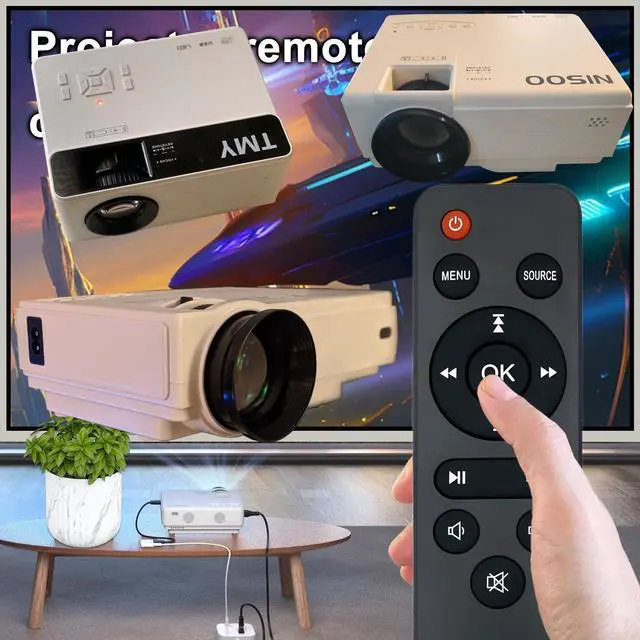 Alt view image 5 of 7 - Replacement Remote Control for AuKing M8-F Mini Portable Movie Projectors | for TMY Projector V08 V28 V68 V78 V88 PT-06 for PANSEBA HI-04 for NISOO M10 DR.J Professional Mini AK-40 AK-30 AK-50 PJ0911
