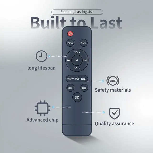 Alt view image 2 of 7 - New Replacement Remote Control for DR.J Soundbar BT-100 BT101 BT103 BT104B