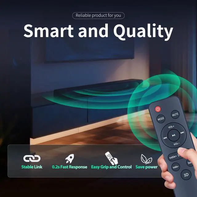 Alt view image 3 of 7 - New Replacement Remote Control for DR.J Soundbar BT-100 BT101 BT103 BT104B