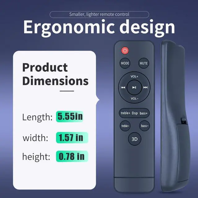 Alt view image 6 of 7 - New Replacement Remote Control for DR.J Soundbar BT-100 BT101 BT103 BT104B