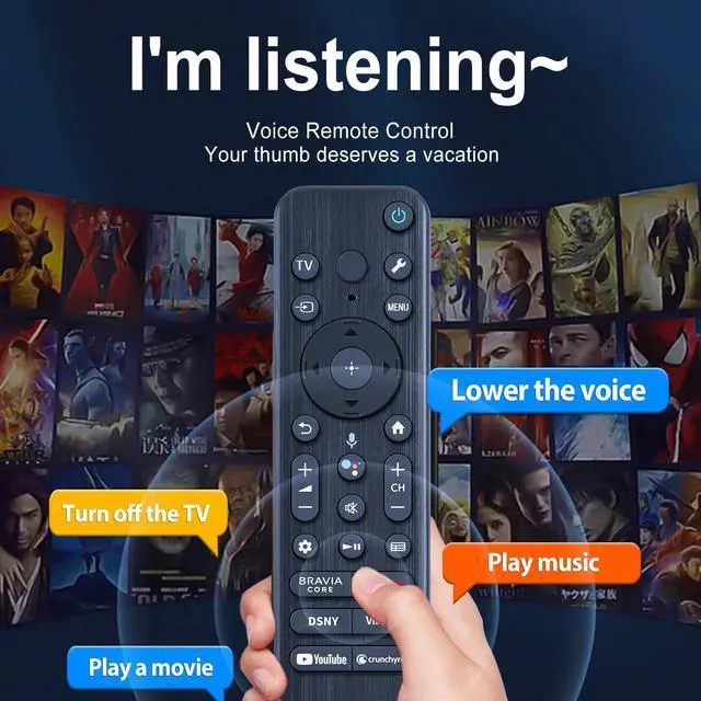 Alt view image 3 of 7 - RMF-TX810U Voice TV Remote Control for Sony 2023 4K Bravia Smart TV Series, Compatible with XR-83A80L XR-85X90L XR-85X93L XR-85X95L XR-98X90L XR55A80CL