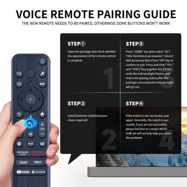 Alt view image 4 of 7 - RMF-TX810U Voice TV Remote Control for Sony 2023 4K Bravia Smart TV Series, Compatible with XR-83A80L XR-85X90L XR-85X93L XR-85X95L XR-98X90L XR55A80CL