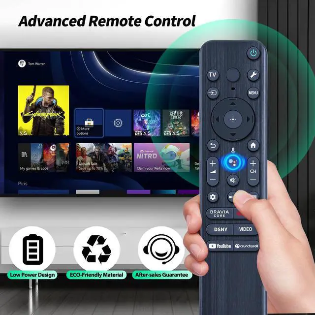 Alt view image 6 of 7 - RMF-TX810U Voice TV Remote Control for Sony 2023 4K Bravia Smart TV Series, Compatible with XR-83A80L XR-85X90L XR-85X93L XR-85X95L XR-98X90L XR55A80CL