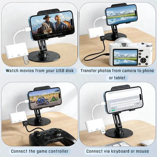 Alt view image 5 of 7 - HDMI Splitter, 3 in 1 USB Camera Adapter with 1080P Digital AV HDMI + Charging Splitter, Support USB Flash Drive, MIDI Keyboard, Mouse, Ethernet Adapter