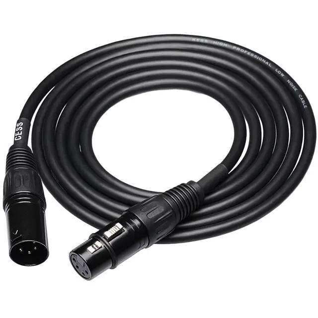 Alt view image 3 of 6 - 4-Pin XLR Male to Female Balanced Extension Cable, 6 ft, 1 Cable