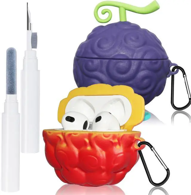 Main image of 2Pack Devi Fruit for AirPods 3 Case Cute 2021 Released, Cute 3D Cartoon Silicone for Devil Fruit Cover Accessories for AirPods 3st Generation Case for Boy Girl with Cleaning Pen(Devil Fruit)