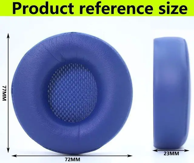 Alt view image 4 of 6 - Replacement Ear Pads Compatible with Beats Solo Pro Headphone Blue | Memory Foam/Protein Leather Earpads Earmuffs