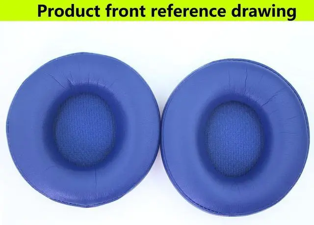 Alt view image 5 of 6 - Replacement Ear Pads Compatible with Beats Solo Pro Headphone Blue | Memory Foam/Protein Leather Earpads Earmuffs