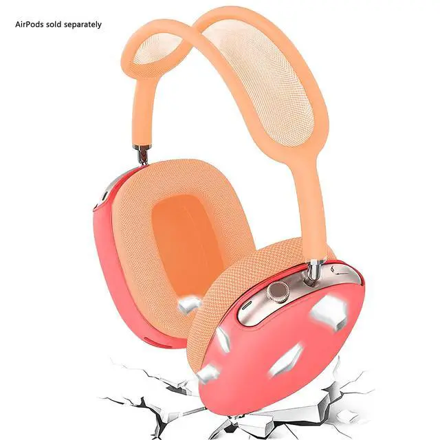 Alt view image 6 of 7 - SaharaCase - Liquid Silicone Cover Case for AirPods Max, Orange, (HP00182)