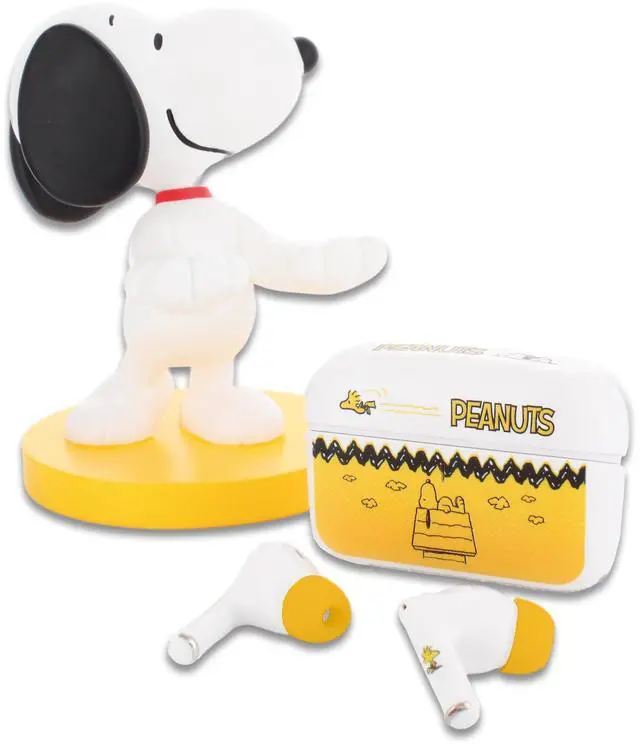 Main image of Buds Pro Peanuts Snoopy Wireless Bluetooth EarBuds & Phone Holder - In Ear Headphones with Microphone, 28+ Hours Playtime, Active Noise Cancelling Wireless Earbuds with IPX4 Rating & Charging Case