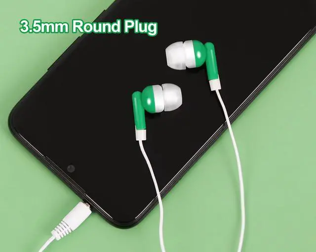 Alt view image 4 of 6 - 108 Packs Bulk Earbuds Classroom Headphones Wired in Ear Disposable Student Earphones Multiple Colors Individually Wrapped for School Travel or Home Use