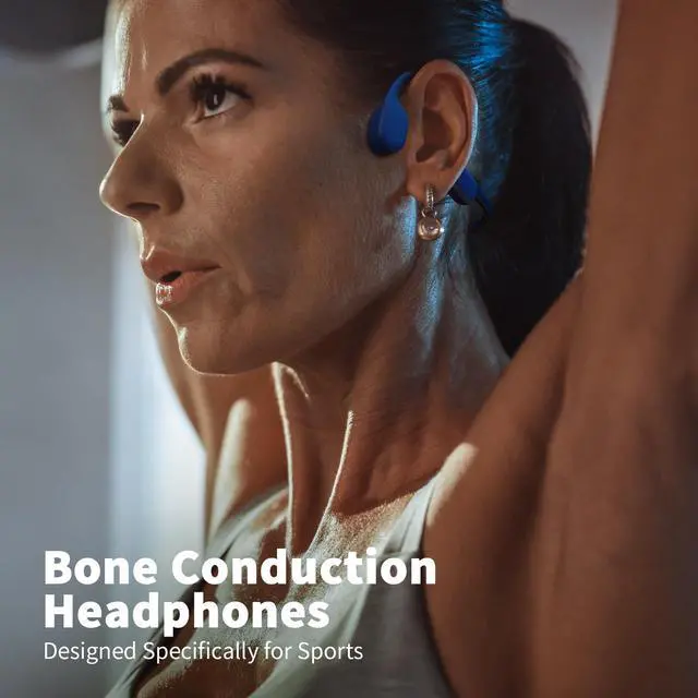 Alt view image 2 of 7 - 2026 Upgrade Bone Conduction Headphones, Open Ear Headphones, Wireless Bluetooth 6.0 Earphones with Mic, IPX6 Sport Headphones for Running, Cycling, Workout(BlueA1)