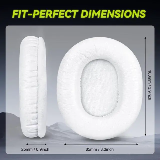 Alt view image 7 of 7 - Earpads Replacement for Audio Technica ATH M50X M50xBT2 M50xLAB M40X M30X M20X MSR7 SX1 Monitor Headphones, Ear Pads Cushions with Softer Protein Leather, High-Density Foam (Lambskin-White)