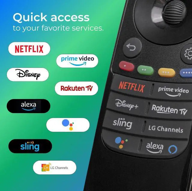 Alt view image 2 of 6 - Universal Magic Remote Control MR21GA for LG Smart TV, Replacement for MR20GA MR22GA MR23GA MR24GA AKB75855501, with Pointer Navigation and Voice Search, for OLED NanoCell QNED WebOS TV