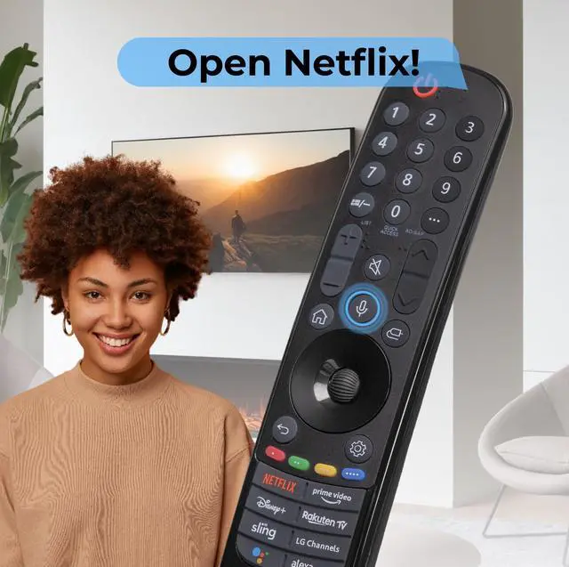 Alt view image 5 of 6 - Universal Magic Remote Control MR21GA for LG Smart TV, Replacement for MR20GA MR22GA MR23GA MR24GA AKB75855501, with Pointer Navigation and Voice Search, for OLED NanoCell QNED WebOS TV