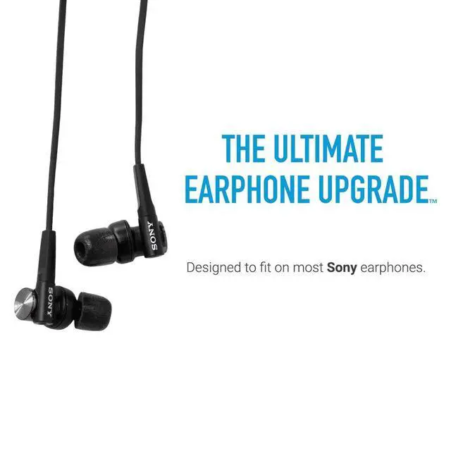 Alt view image 3 of 6 - Isolation Plus Memory Foam Ear Tips with WaxGuard, Black Small | 3 Pairs, for Sony MDR-XB50AP, XBA-Z5, MDR-EX1000, XBA-A2, WI-1000X & More
