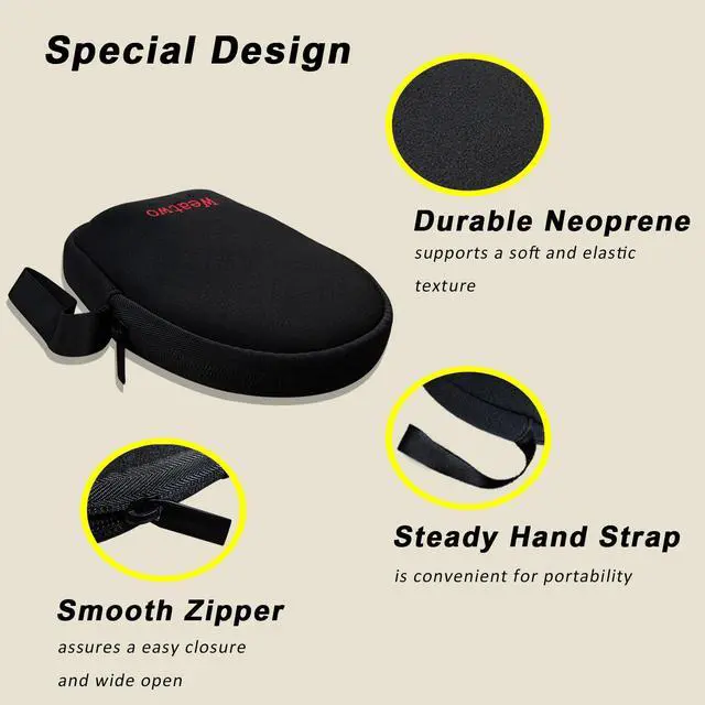 Alt view image 5 of 6 - Headphone Storage Bag for Travel Carrying SBR Lightweight Headset Case | Bag for Foldable Over Ear Headphones/Neckband Earbuds, Fit for Sony, Skullcandy, Plantronics, Bose, Beats, JBL, Sennheiser