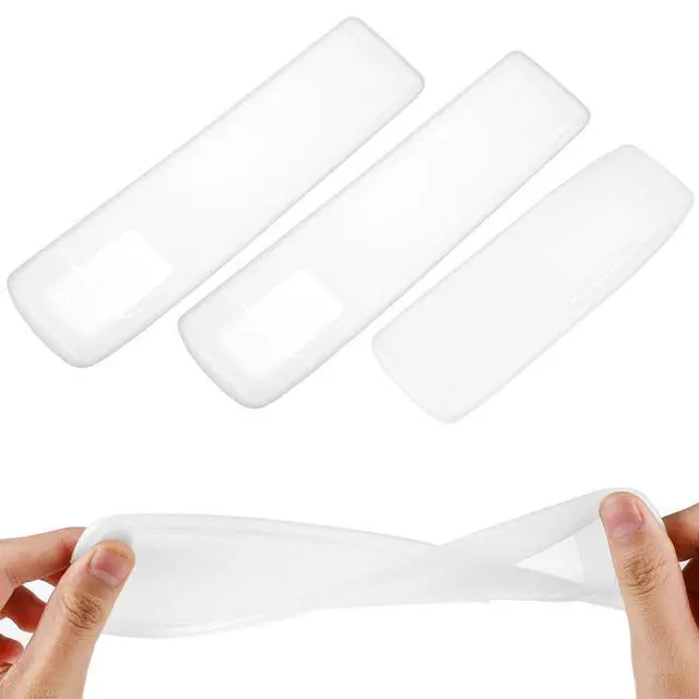Alt view image 5 of 7 - 3 Pcs Remote Control Covers, Transparent Silicone Dust Covers, Protective Sleeves for Television and Air Conditioner Remotes, Detachable and Washable
